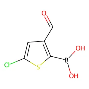 (5-Chloro-3-formylthiophen-2-yl)boronic acid structure