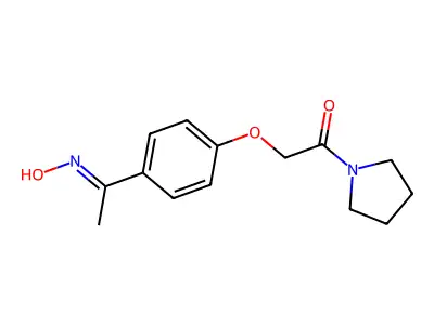 2-[4-[(Z)-N-hydroxy-C-methylcarbonimidoyl]phenoxy]-1-pyrrolidin-1-ylethanone structure