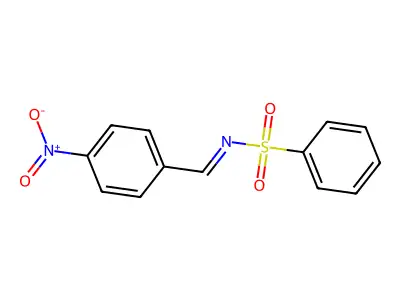 N-[(4-nitrophenyl)methylidene]benzenesulfonamide structure