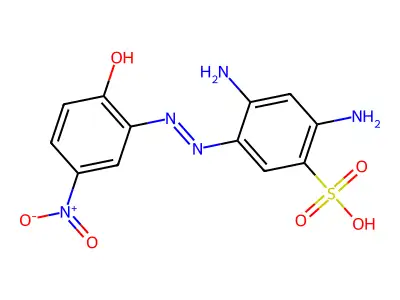 Sodium 2,4-diamino-5-(2-hydroxy-5-nitrophenylazo)benzenesulphonate structure