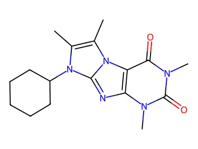 8-cyclohexyl-1,3,6,7-tetramethyl-1H-imidazo[2,1-f]purine-2,4(3H,8H)-dione structure