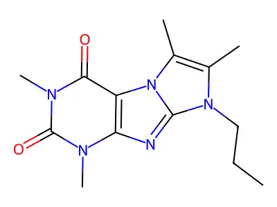 1,3,6,7-tetramethyl-8-propyl-1H-imidazo[2,1-f]purine-2,4(3H,8H)-dione structure