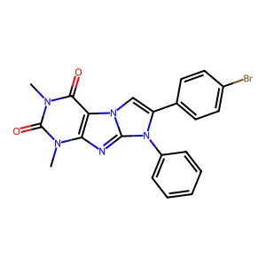 7-(4-Bromophenyl)-2,4-dimethyl-6-phenylpurino[7,8-a]imidazole-1,3-dione structure