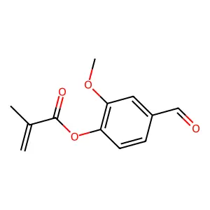 2-Propenoic acid, 2-methyl-, 4-formyl-2-methoxyphenyl ester structure