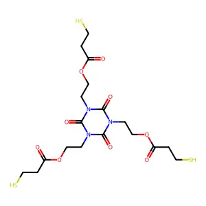 Tris[2-(3-mercaptopropionyloxy)ethyl] isocyanurate structure