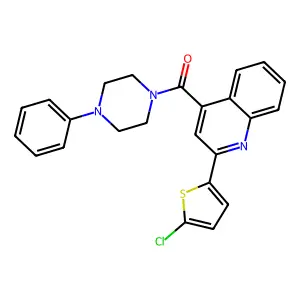 [2-(5-Chlorothiophen-2-yl)quinolin-4-yl]-(4-phenylpiperazin-1-yl)methanone structure