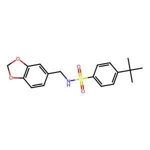 N-(1,3-benzodioxol-5-ylmethyl)-4-tert-butylbenzenesulfonamide structure