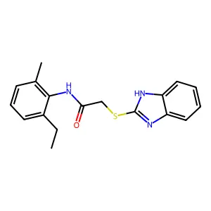 2-(1H-benzimidazol-2-ylsulfanyl)-N-(2-ethyl-6-methylphenyl)acetamide structure