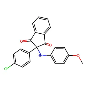 2-(4-Chlorophenyl)-2-(4-methoxyanilino)indene-1,3-dione structure