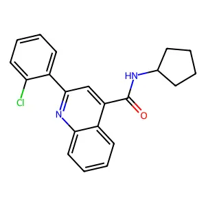 2-(2-chlorophenyl)-N-cyclopentylquinoline-4-carboxamide structure