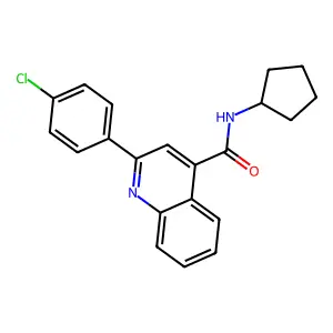 2-(4-chlorophenyl)-N-cyclopentylquinoline-4-carboxamide structure