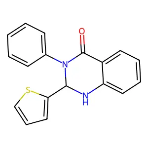 3-phenyl-2-(thiophen-2-yl)-2,3-dihydroquinazolin-4(1H)-one structure
