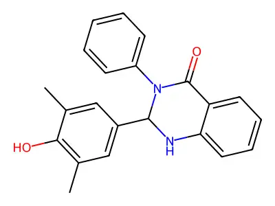 2-(4-hydroxy-3,5-dimethylphenyl)-3-phenyl-2,3-dihydro-4(1H)-quinazolinone structure