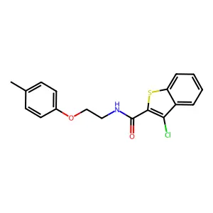 3-chloro-N-[2-(4-methylphenoxy)ethyl]-1-benzothiophene-2-carboxamide structure