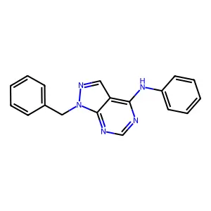 1-benzyl-N-phenylpyrazolo[3,4-d]pyrimidin-4-amine structure