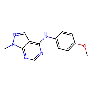 N-(4-methoxyphenyl)-1-methyl-1H-pyrazolo[3,4-d]pyrimidin-4-amine structure