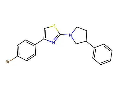 4-(4-Bromophenyl)-2-(3-phenylpyrrolidin-1-yl)-1,3-thiazole structure