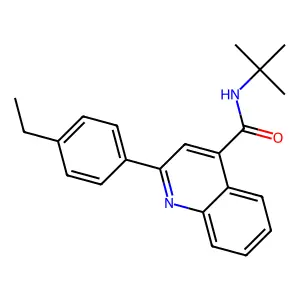 N-tert-butyl-2-(4-ethylphenyl)quinoline-4-carboxamide structure