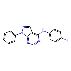 N-(4-iodophenyl)-1-phenylpyrazolo[3,4-d]pyrimidin-4-amine structure