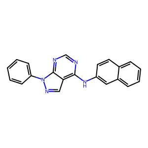 N-naphthalen-2-yl-1-phenylpyrazolo[3,4-d]pyrimidin-4-amine structure