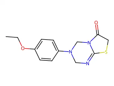 3-(4-ethoxyphenyl)-3,4-dihydro-2H-[1,3]thiazolo[3,2-a][1,3,5]triazin-6(7H)-one structure