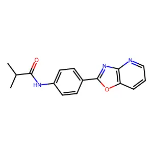 2-methyl-N-[4-([1,3]oxazolo[4,5-b]pyridin-2-yl)phenyl]propanamide structure