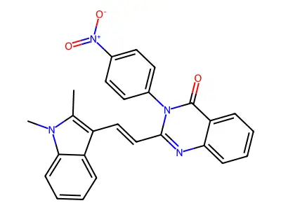 2-[(E)-2-(1,2-dimethylindol-3-yl)ethenyl]-3-(4-nitrophenyl)quinazolin-4-one structure