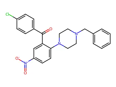 [2-(4-Benzylpiperazin-1-yl)-5-nitrophenyl]-(4-chlorophenyl)methanone structure
