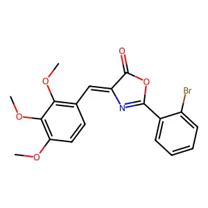 2-(2-bromophenyl)-4-(2,3,4-trimethoxybenzylidene)-1,3-oxazol-5(4H)-one structure