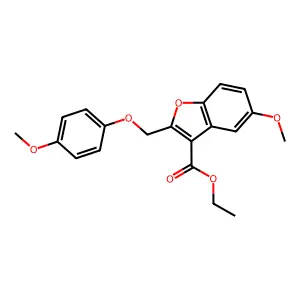 Ethyl 5-methoxy-2-[(4-methoxyphenoxy)methyl]-1-benzofuran-3-carboxylate structure