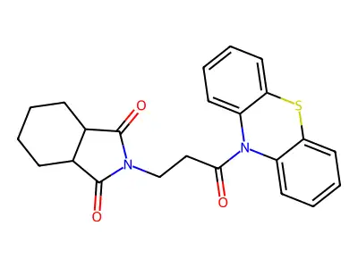 2-[3-oxo-3-(10H-phenothiazin-10-yl)propyl]hexahydro-1H-isoindole-1,3(2H)-dione structure