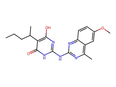 2-[(6-Methoxy-4-methylquinazolin-2-yl)amino]-5-(pentan-2-yl)pyrimidine-4,6-diol structure