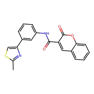 N-[3-(2-methyl-1,3-thiazol-4-yl)phenyl]-2-oxo-2H-chromene-3-carboxamide structure