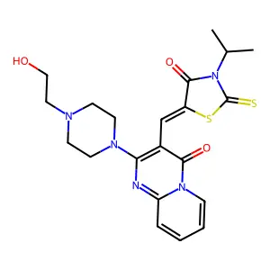 2-[4-(2-HYDROXYETHYL)-1-PIPERAZINYL]-3-[(Z)-(3-ISOPROPYL-4-OXO-2-THIOXO-1,3-THIAZOLIDIN-5-YLIDENE)METHYL]-4H-PYRIDO[1,2-A]PYRIMIDIN-4-ONE structure