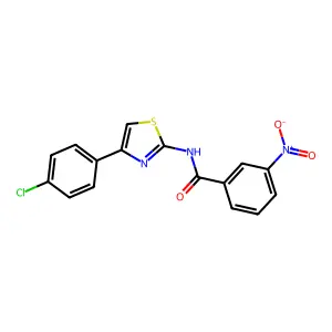 N-[4-(4-chlorophenyl)-1,3-thiazol-2-yl]-3-nitrobenzamide structure