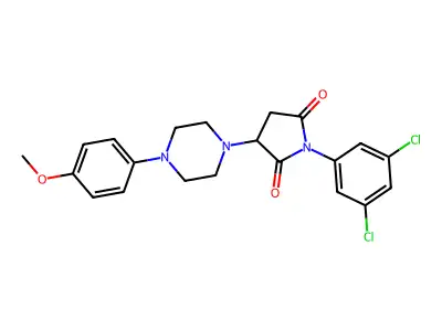 1-(3,5-dichlorophenyl)-3-[4-(4-methoxyphenyl)piperazin-1-yl]pyrrolidine-2,5-dione structure