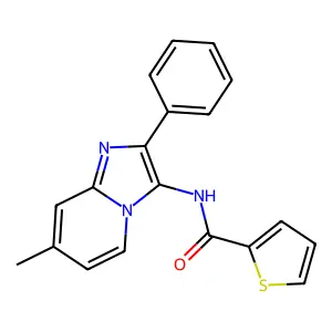 N-(7-methyl-2-phenylimidazo[1,2-a]pyridin-3-yl)thiophene-2-carboxamide structure