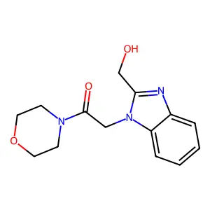 2-(2-(hydroxymethyl)-1H-benzo[d]imidazol-1-yl)-1-morpholinoethanone structure