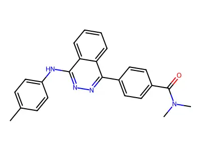 N,N-dimethyl-4-{4-[(4-methylphenyl)amino]phthalazin-1-yl}benzamide structure