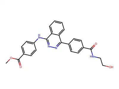 Methyl 4-((4-(4-((2-hydroxyethyl)carbamoyl)phenyl)phthalazin-1-yl)amino)benzoate structure