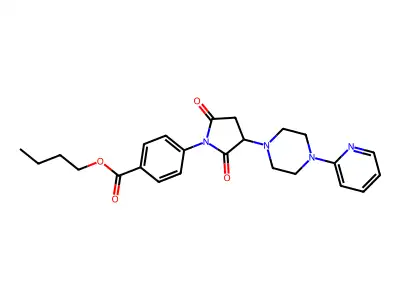 Butyl 4-[2,5-dioxo-3-(4-pyridin-2-ylpiperazin-1-yl)pyrrolidin-1-yl]benzoate structure