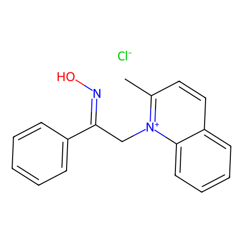 Quinolinium, 1-(2-(hydroxyimino)-2-phenylethyl)-2-methyl-, chloride structure