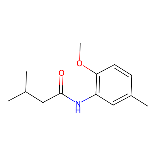 N-(2-methoxy-5-methylphenyl)-3-methylbutanamide structure