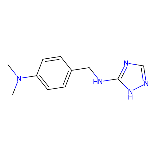 N-[4-(dimethylamino)benzyl]-1H-1,2,4-triazol-5-amine structure