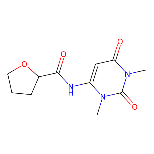 N-(1,3-dimethyl-2,6-dioxopyrimidin-4-yl)oxolane-2-carboxamide structure