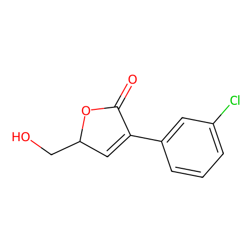 4-(3-chlorophenyl)-2-(hydroxymethyl)-2H-furan-5-one structure