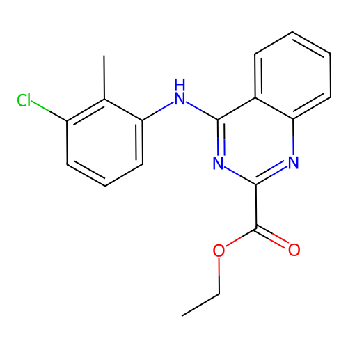 Ethyl 4-[(3-chloro-2-methylphenyl)amino]quinazoline-2-carboxylate structure