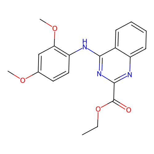 Ethyl 4-(2,4-dimethoxyanilino)quinazoline-2-carboxylate structure