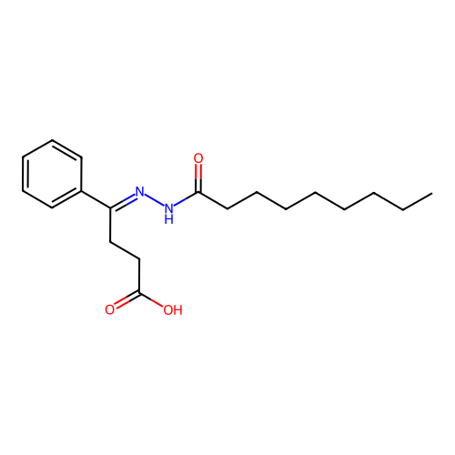 4-(Nonanoylhydrazinylidene)-4-phenylbutanoic acid structure