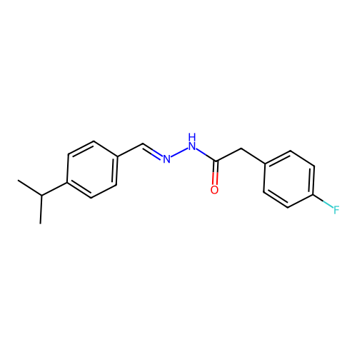 2-(4-fluorophenyl)-N'-(4-isopropylbenzylidene)acetohydrazide structure